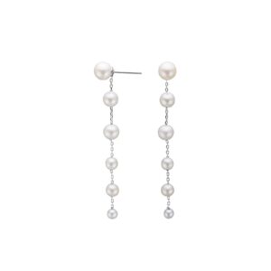 Rhd. sølv ørehængere m. perler