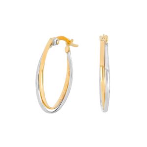 8kt. guldcreoler bicolor oval