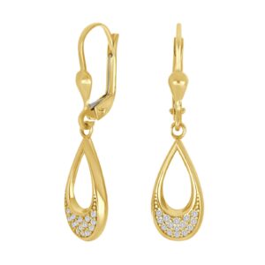 8kt. ørehænger åben dråbe m. cz