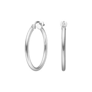 Rhod. sølvcreoler 25mm