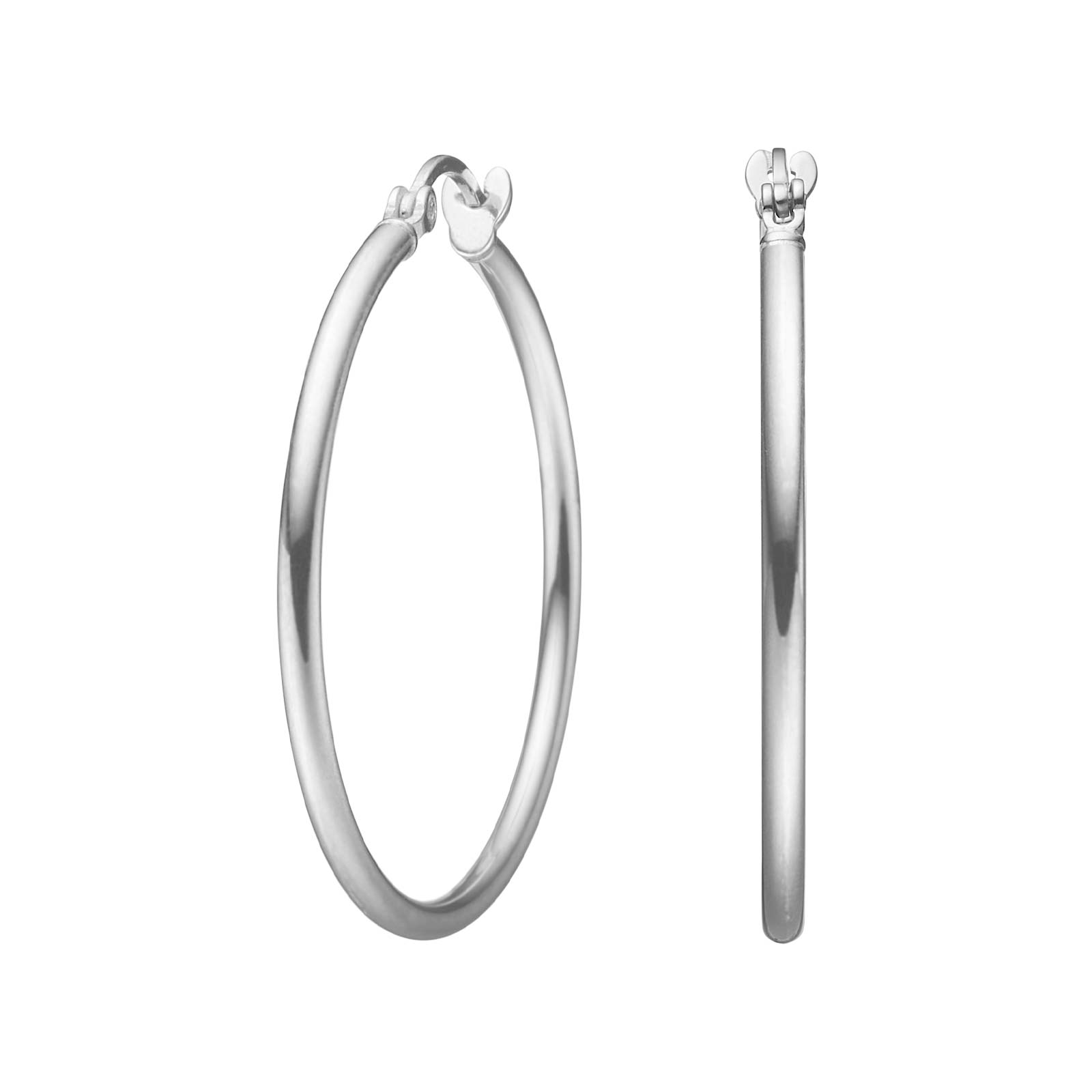 Rhod. sølvcreoler 35mm