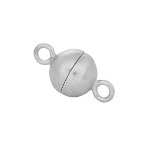 Rhod. Sølv magnet perlelås 8mm mat