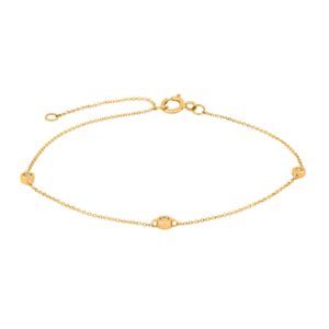 14kt. guldarmbånd m/ 3 x dia. 0.01ct W/SI