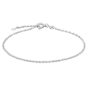 Rhod. sølvarmbånd cordel