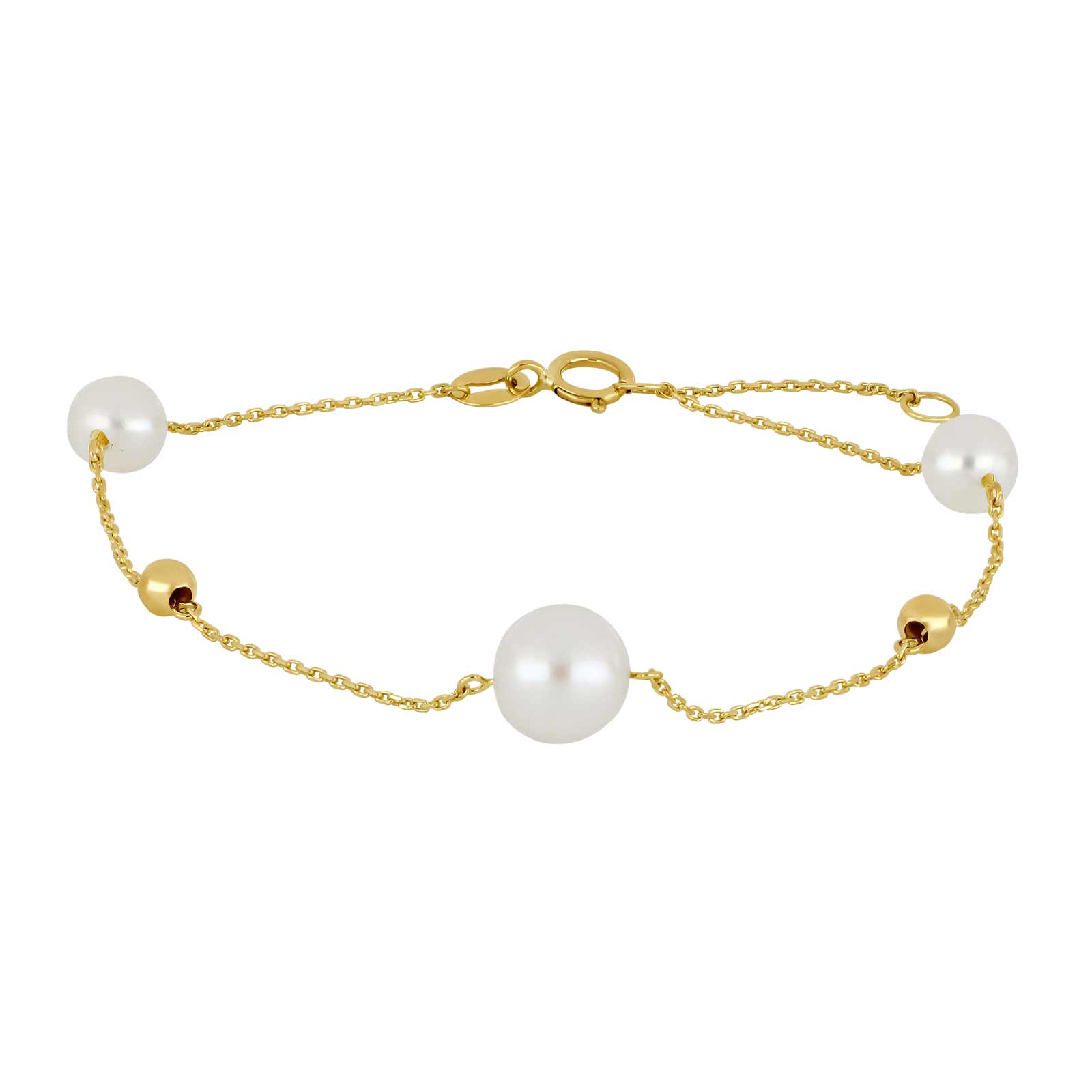 9kt. Guld armbånd m/ fvk. perler