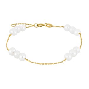 9kt. Guld armbånd m/ fvk. perler