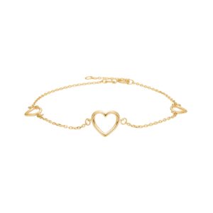 8kt. guldarmbånd m/3 hjerter