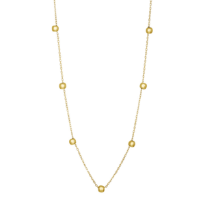 8kt. guldhalskæde m/7x3mm kugler