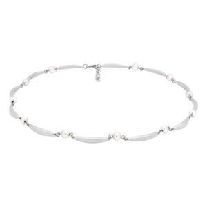 SIERSBØL rhod. sølv banan & perle(FWP)collier 40+3