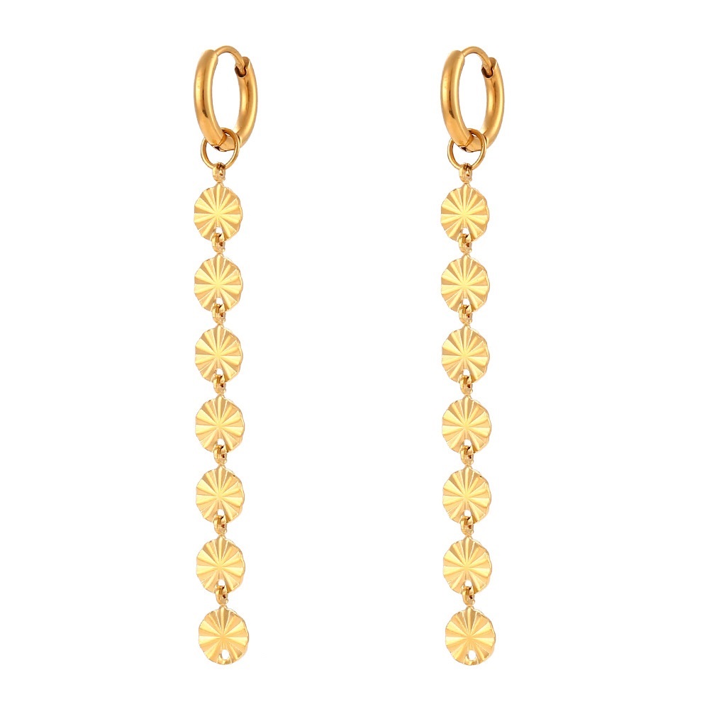 Sunset øreringe i vandfast forgyldt stål 163046