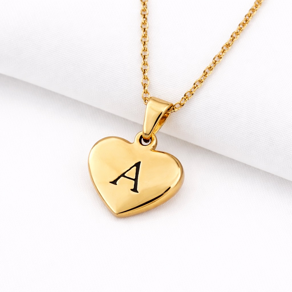 Lunea halskæde hjerte A vandfast forgyldt stål 163054
